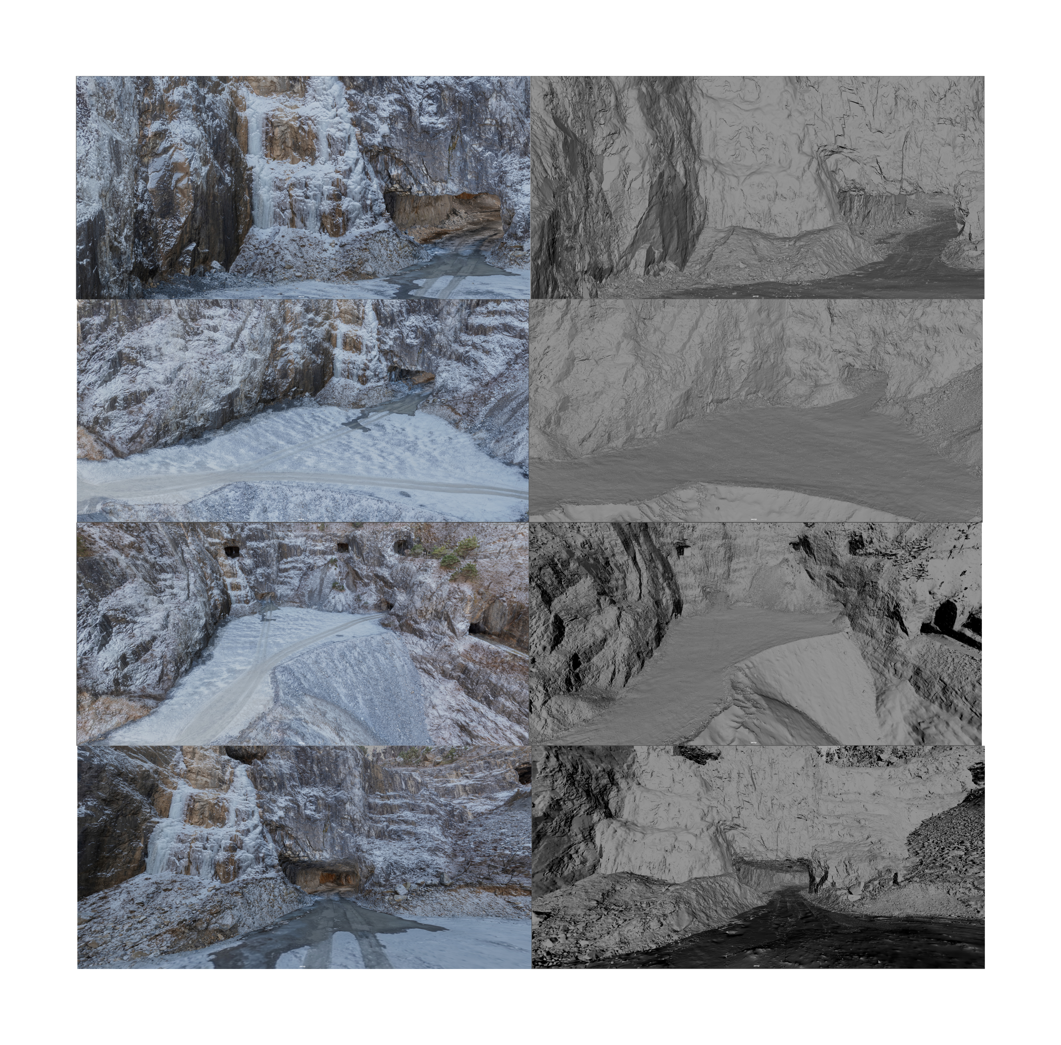 채석장 외부 고품질 텍스쳐와 지오메트리 온리