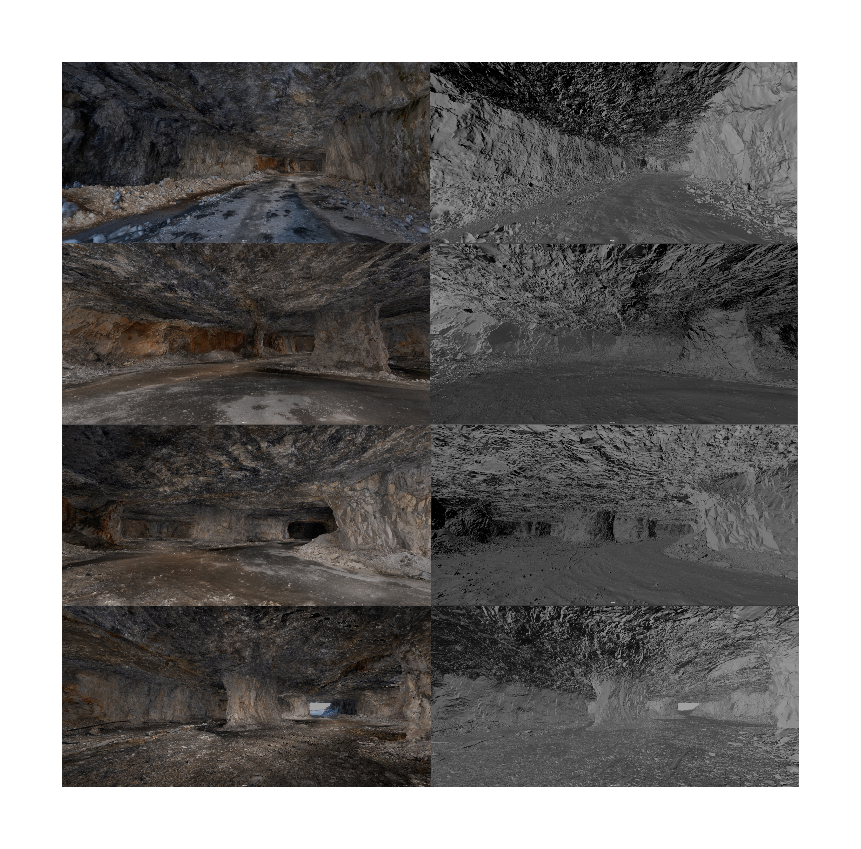 채석장 내부 고품질 텍스쳐와 지오메트리 온리